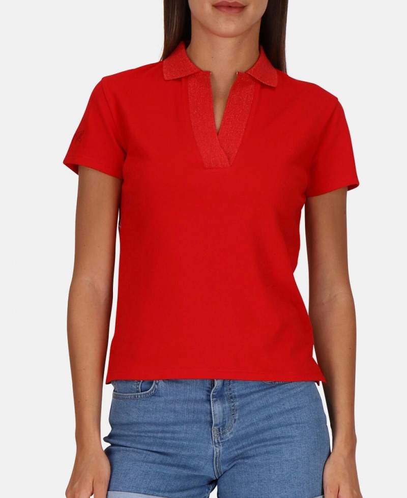 Chemise polo Les Tropeziennes MIRAMAR Corta Sleeve Rouge Femme|DVMX-34908084